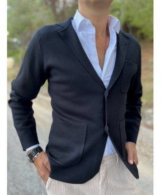 Cardigan nero con bottoni - Key Jey - Cardigan e maglioni uomo - Gogolfun.it