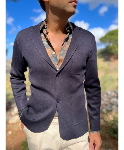 Cardigan uomo blu monopetto - Maglieria uomo online - gogolfun.it