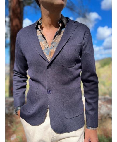 Cardigan uomo blu monopetto - Maglieria uomo online - gogolfun.it