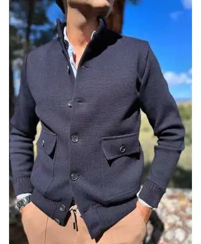 Cardigan uomo blu imbottito - Cardigan e maglioni uomo online - Gogolfun.it