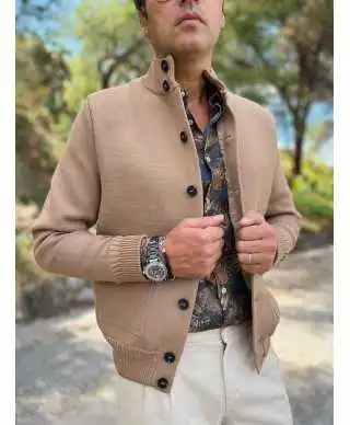 Cardigan uomo con bottoni, Cammello - Hugo
