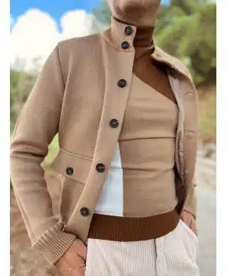 Cardigan uomo con bottoni, Cammello - Hugo