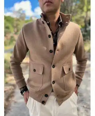 Cardigan uomo con bottoni, Cammello - Hugo