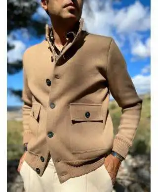 Cardigan uomo con bottoni, Cammello - Hugo