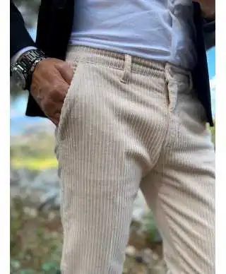 Pantaloni in velluto beige - Paul Miranda - Pantaloni uomo online - Gogolfun.it