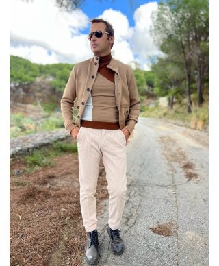 Pantaloni in velluto beige - Paul Miranda