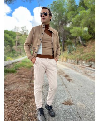 Pantaloni in velluto beige - Paul Miranda