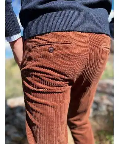Pantaloni uomo in velluto marrone - Paul Miranda - Pantaloni uomo online - Gogolfun.it