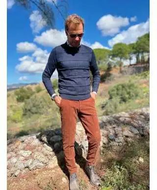 Pantaloni uomo in velluto marrone - Paul Miranda - Pantaloni uomo online - Gogolfun.it