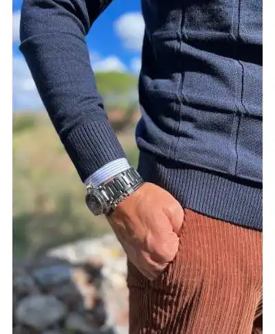 Maglione girocollo blu - Key Jey - Abbigliamento uomo online - Gogolfun.it