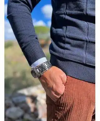 Maglione girocollo blu - Key Jey - Abbigliamento uomo online - Gogolfun.it
