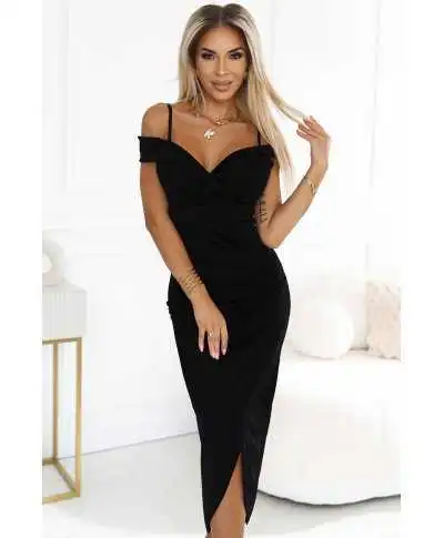 Vestito elegante nero, scollo a barca - Vestiti donna online - Gogolfun.it