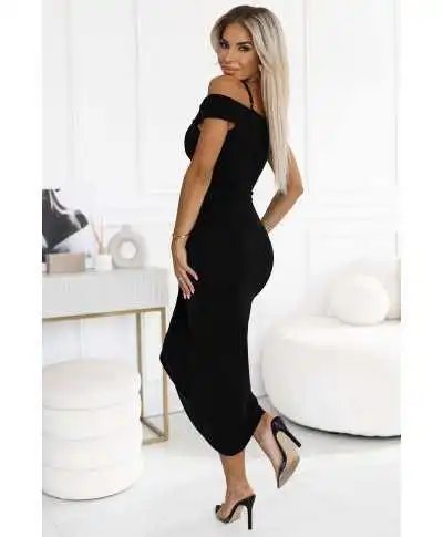 Vestito elegante nero, scollo a barca - Vestiti donna online - Gogolfun.it