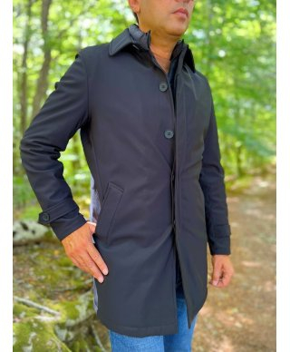 Trench uomo blu imbottito - Pettorina staccabile - Trench uomo online - Gogolfun.it