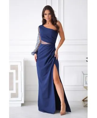 Vestito monospalla blu - Mimi - Vestiti da cerimonia - Gogolfun.it