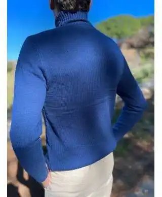 Maglione collo alto blu avion - Key Jey - Maglioni docevita, collo alto, lupetto - Gogolfun.it