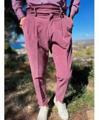 Pantaloni in Velluto Rosa Paul Miranda - Made in Italy - Pantaloni in velluto, chinos, jeans - Gogolfun.it