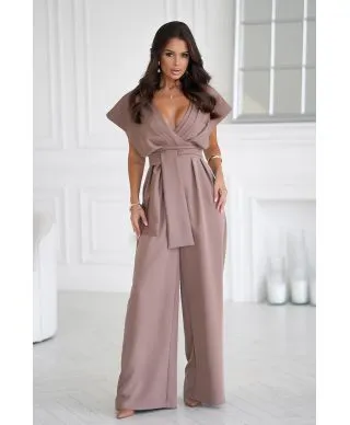 Tuta elegante - Cammello - Pantaloni palazzo - Gogolfun.it
