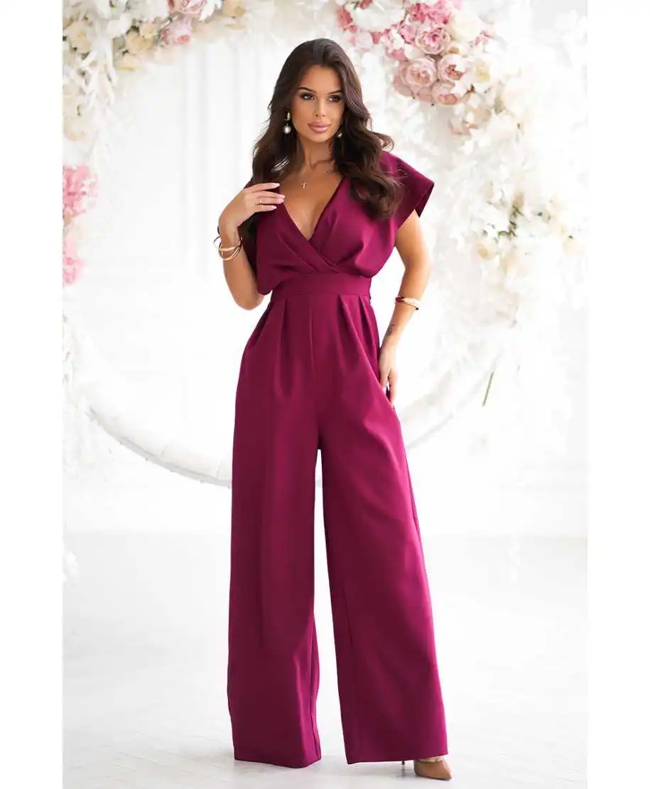 Tuta donna bordeaux con pantaloni a palazzo - Kil - Abbigliamento donna - Gogolfun.it