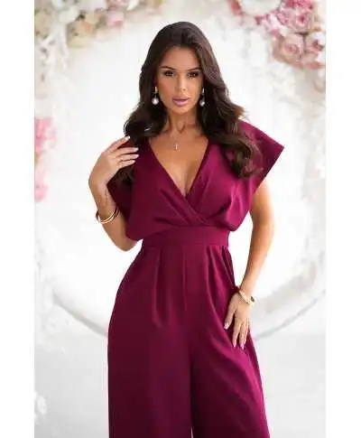 Tuta donna bordeaux con pantaloni a palazzo - Kil - Abbigliamento donna - Gogolfun.it