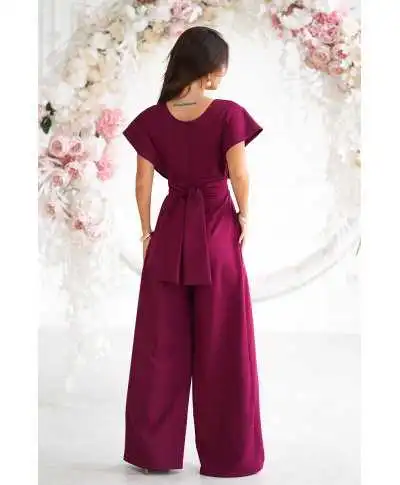 Tuta donna bordeaux con pantaloni a palazzo - Kil - Abbigliamento donna - Gogolfun.it