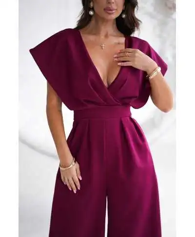 Tuta donna bordeaux con pantaloni a palazzo - Kil - Abbigliamento donna - Gogolfun.it