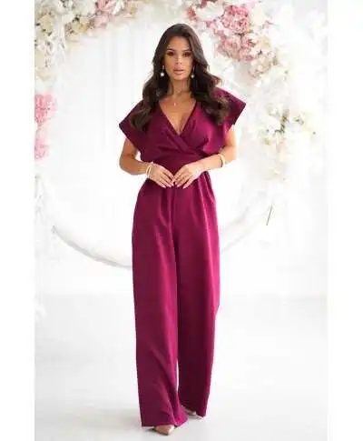 Tuta donna bordeaux con pantaloni a palazzo - Kil - Abbigliamento donna - Gogolfun.it