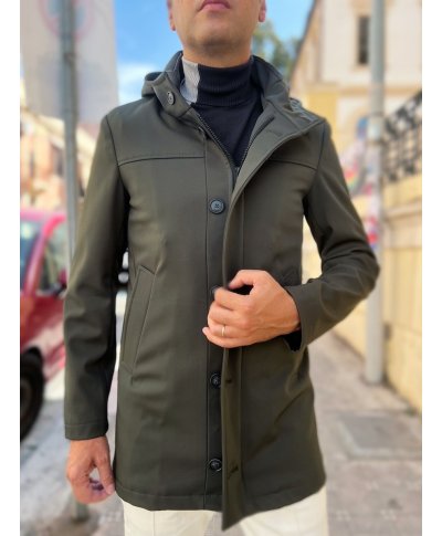 Trench con cappuccio  Paul Miranda in tessuto tecnico - Trench e giubbotti uomo online - Gogolfun.it