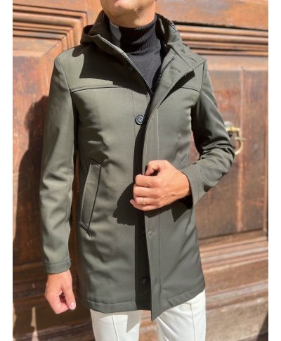 Trench con cappuccio  Paul Miranda in tessuto tecnico - Trench e giubbotti uomo online - Gogolfun.it