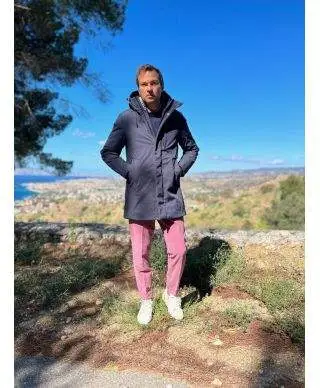 Giubbotto invernale uomo, con cappuccio - Colore Blu - Key jey