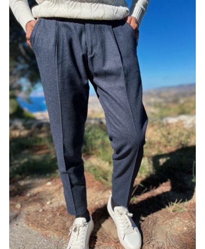 Pantaloni uomo mano lana blu - Paul Miranda - Abbigliamento uomo online - Gogolfun.it