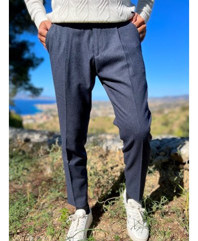 Pantaloni uomo mano lana blu - Paul Miranda - Abbigliamento uomo online - Gogolfun.it