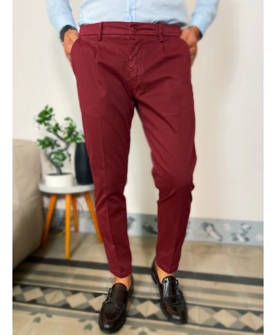 Pantaloni chinos Bordeaux - Paul Miranda - Pantaloni uomo online - Gogolfun.it