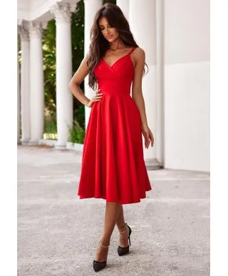 001140. TIFANI CZERWONY długość 7/8 DUET AM Sukienki TIFANI czerwony