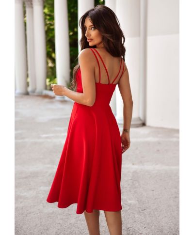 001140. TIFANI CZERWONY długość 7/8 DUET AM Sukienki TIFANI czerwony