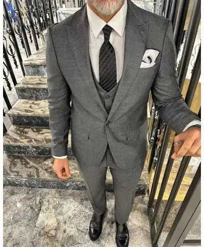 Abito uomo con gilet monopetto - Grigio
