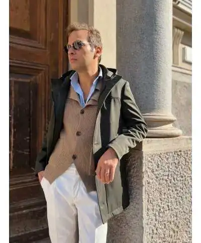 Cardigan uomo cammello con bottoni - Key Jey - Maglioni uomo online - Gogolfun.it