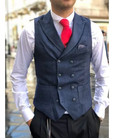 Panciotto uomo - In tessuto denim - Gilet Slim