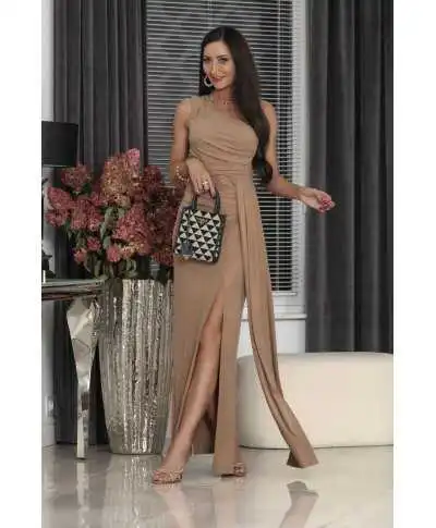 Vestito elegante da cerimonia oro - Loren - Vestiti da cerimonia - Gogolfun.it