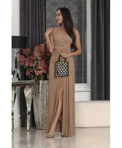 Vestito elegante da cerimonia oro - Loren - Vestiti da cerimonia - Gogolfun.it