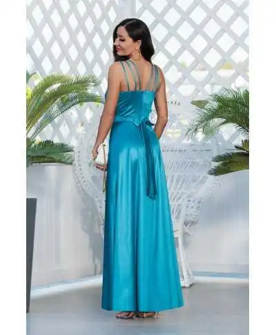 Vestito da cerimonia elegante turchese - Marina - Vestiti da damigelle - Gogolfun.it