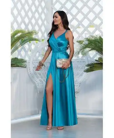 Vestito da cerimonia elegante turchese - Marina - Vestiti da damigelle - Gogolfun.it