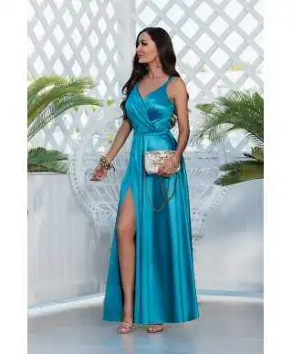Vestito da cerimonia elegante turchese - Marina - Vestiti da damigelle - Gogolfun.it