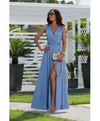 Sukienka maxi SALMA brokat / Sky Blue