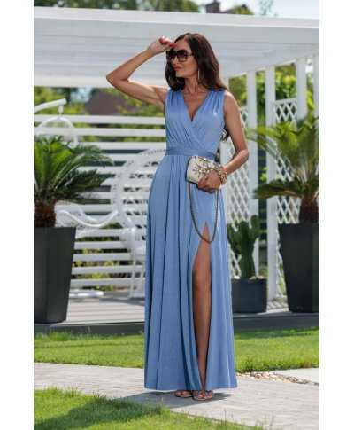 Sukienka maxi SALMA brokat / Sky Blue