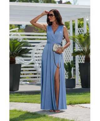 Sukienka maxi SALMA brokat / Sky Blue