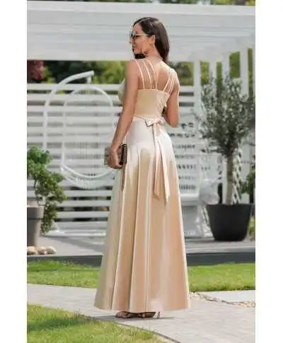Sukienka maxi MARINA satyna / Lśniący Beż