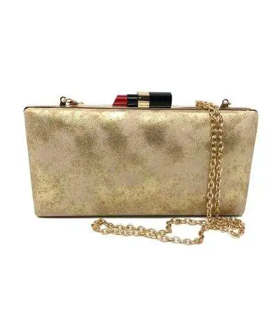 Pochette oro o rosa - Chiusura a forma di rossetto - Elegante
