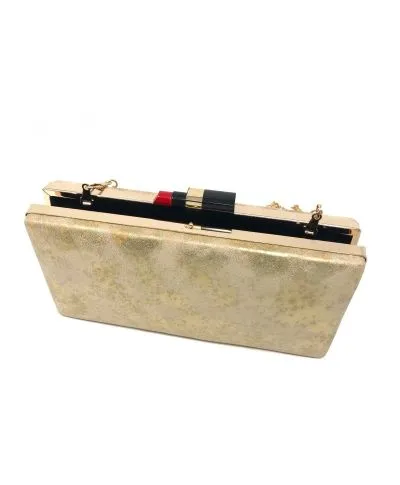 Pochette oro o rosa - Chiusura a forma di rossetto - Elegante