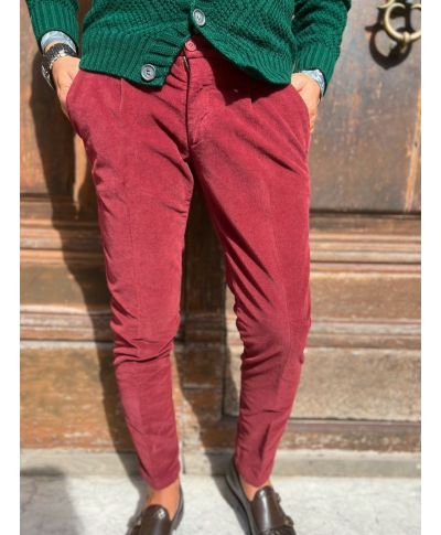 Pantaloni uomo bordeaux, chinos - Paul Miranda - Pantaloni uomo particolari, eleganti, chinos - Gogolfun.it